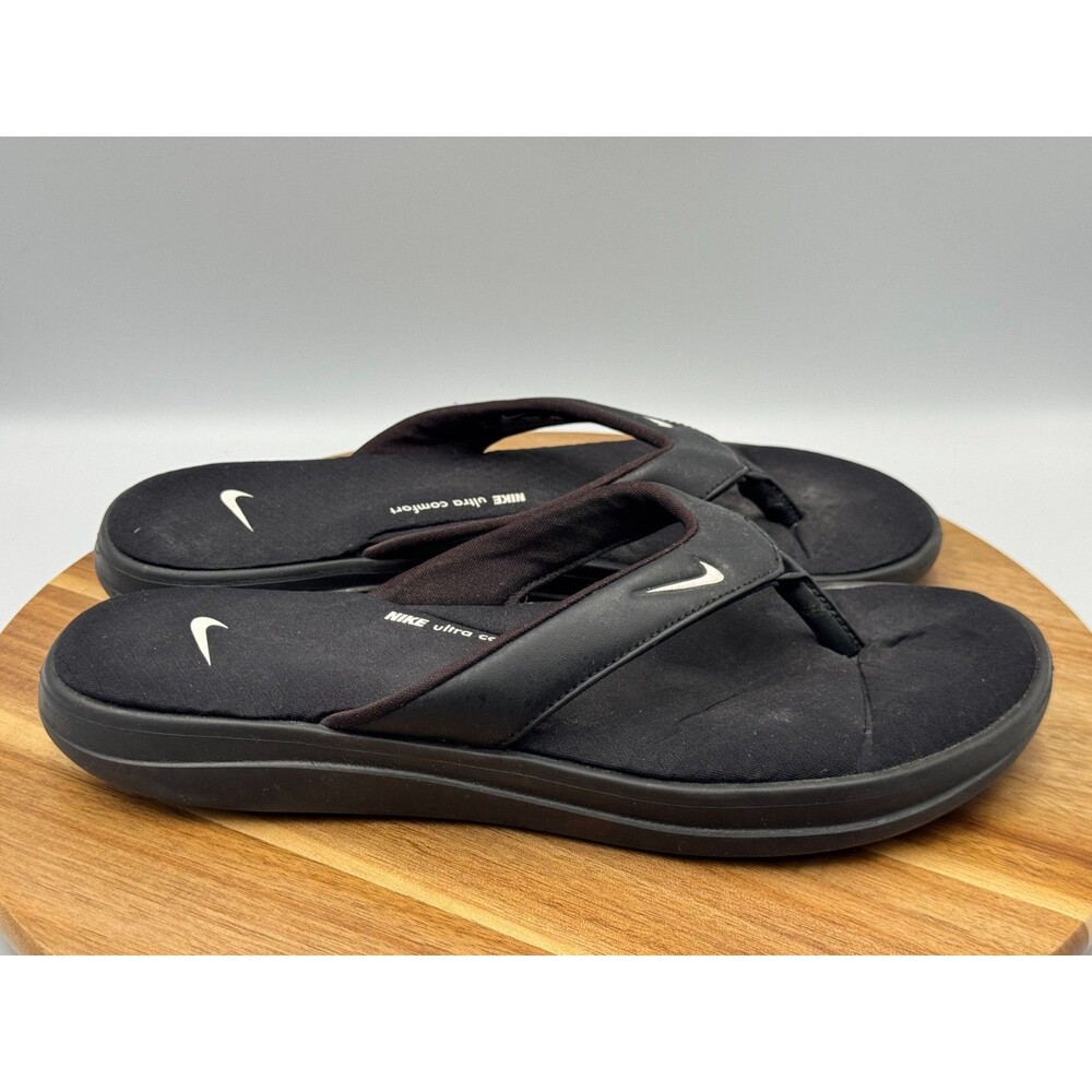 NIKE Sandals Women's 9 Ultra Comfort Black Flip Flops Toe Post AR4498-003